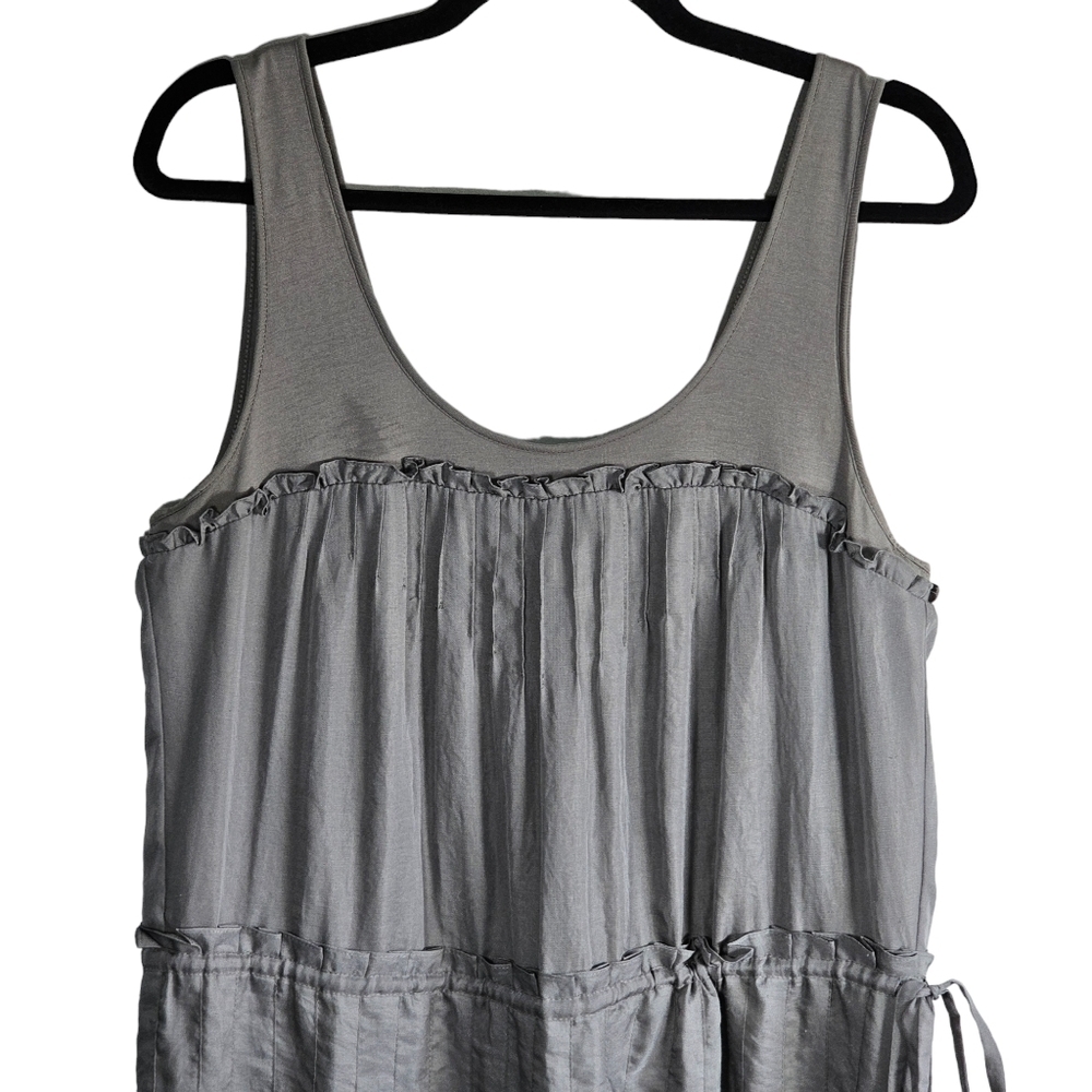 BCBGMaxAzria Light Gray Ruffle Mini Dress - Picture 3 of 12